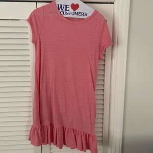 Karlie pink dress with ruffle at bottom